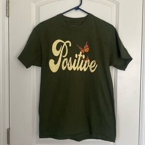 PacSun 100% Cotton Short Sleeve Shirt - Positive with Butterflies